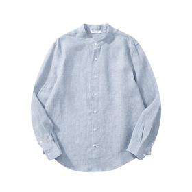 男款Elia中式领亚麻长袖衬衫la015