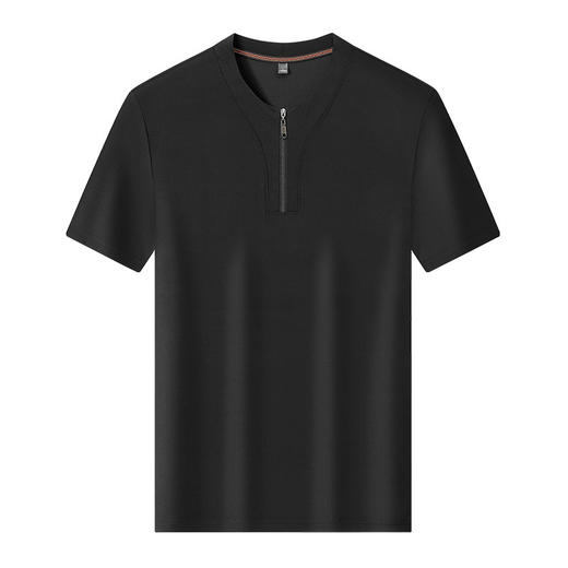 【DCS】大依优型大码男装夏季华夫格半拉链短袖休闲运动商务百搭上衣T恤 商品图3