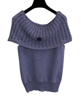 女款闪片一字肩针织衫zi025