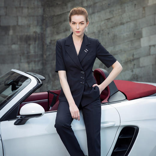 IWY/高级感短袖西装套装女夏季新款商务面试职业正装酒店工作服WC511+WP512 商品图3