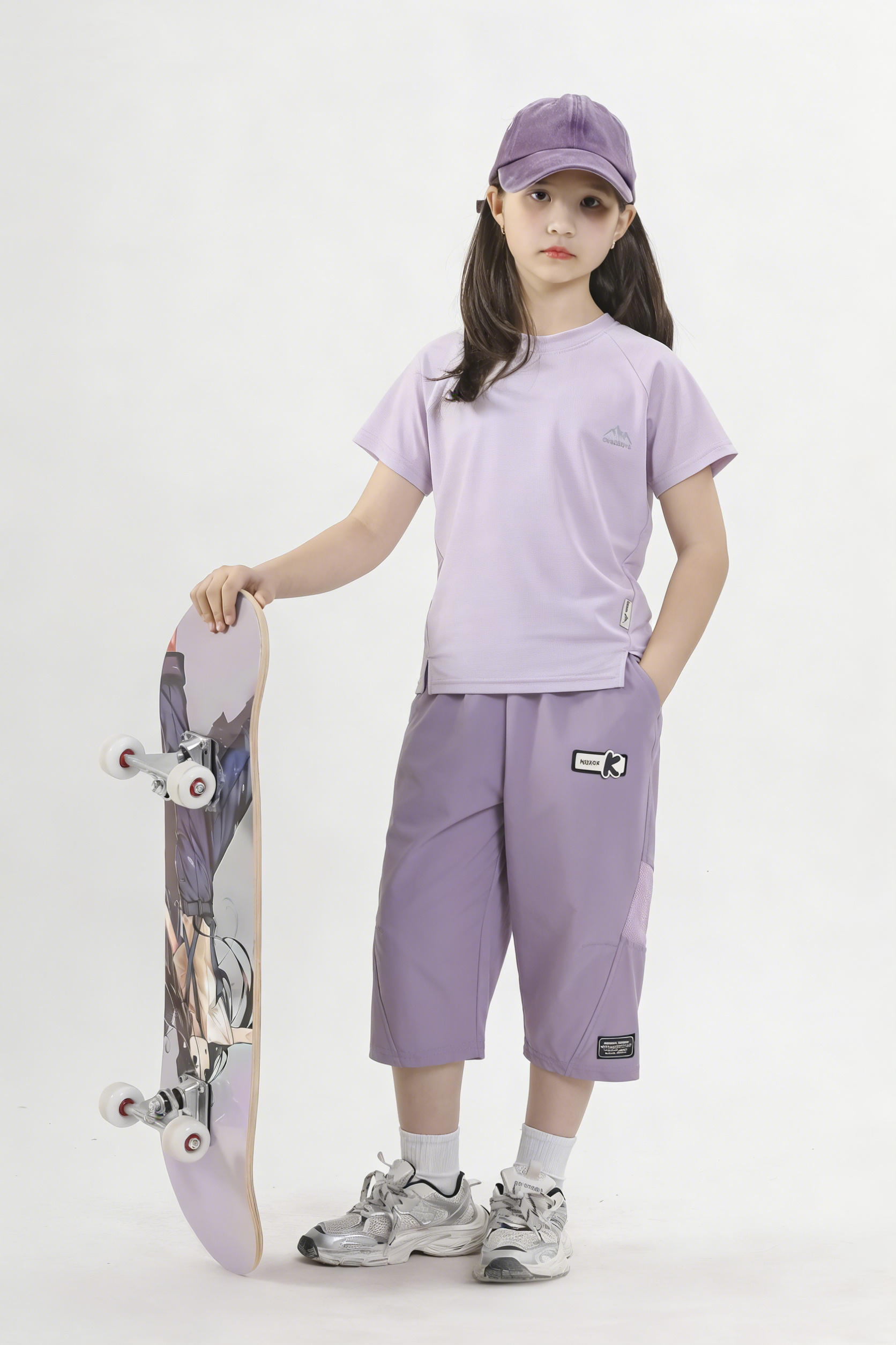 Amilife阿米日记机能拼接网眼七分裤