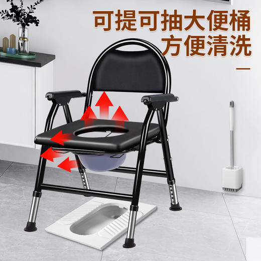 老人坐便椅 可折叠 移动马桶 坐便器 孕妇家用 结实坐厕椅 老年人坐便凳 商品图3