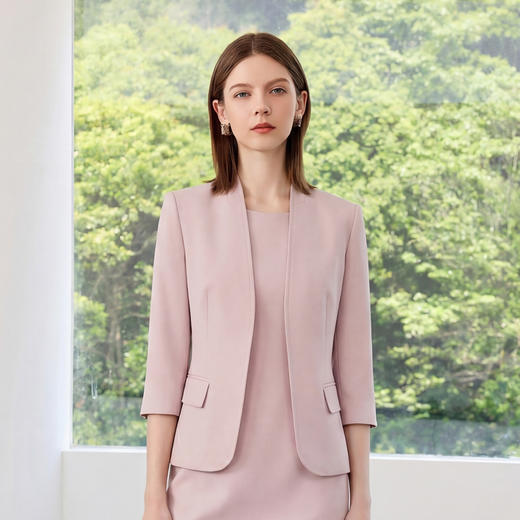 IWY/粉色七分袖职业裙套装女轻熟优雅风通勤修身显瘦气质两件套6CQ28 商品图5