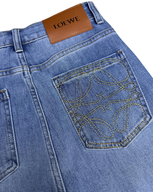 女款后口袋刺绣直筒牛仔裤长裤la014 商品图2