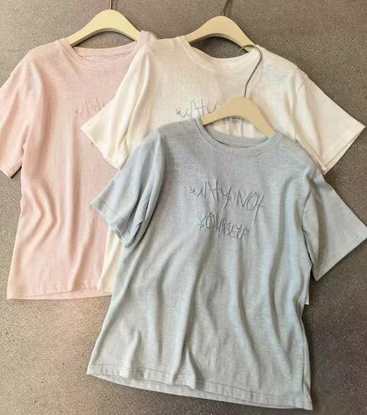 【门店同款】ENJOY夏季韩系刺绣字母T 171595221 商品图0
