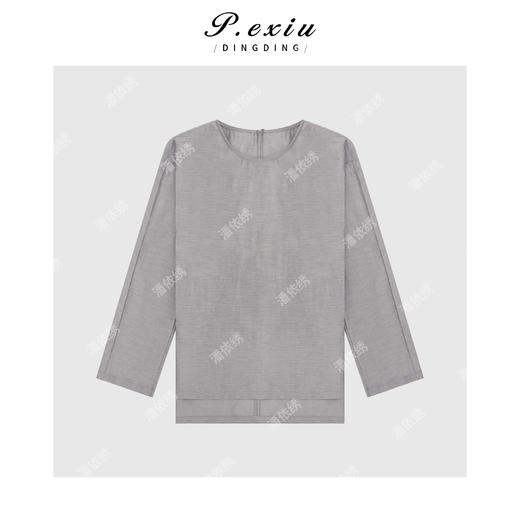 PanYiXiu/潘依绣【雾野山茶】天丝醋酸清冷风肌理感衬衫 W-62786 商品图1