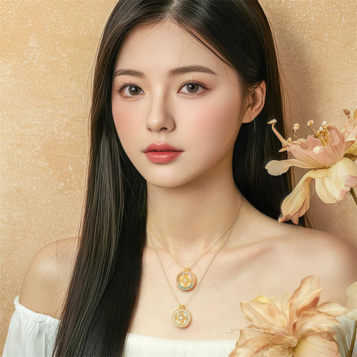 【新品首发】18k金十字金刚杵挂坠 灵动炫彩女士礼物MEMORA诗普琳KP226201、KP226101（线上专供） 商品图3