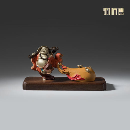 铜师傅 见微系列《笑纳百财》客厅桌面佛像铜摆件 家居工艺品 商品图2