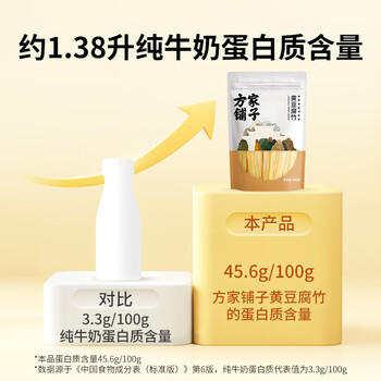 方家铺子七星纯黄豆腐竹400g 豆皮黄豆制品干货炒菜凉拌火锅食材 商品图7