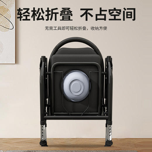 老人坐便椅 可折叠 移动马桶 坐便器 孕妇家用 结实坐厕椅 老年人坐便凳 商品图1