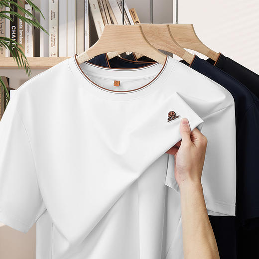 【DWP】【桑蚕丝】大依优型大码男装夏季圆领短袖T恤宽松舒适透气短袖 商品图1