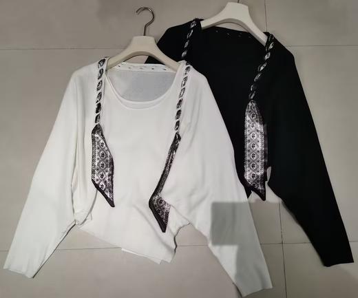 【门店同款】ENJOY春季法式配丝巾两件套针织 169265590 商品图0