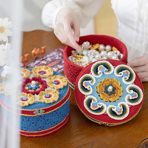 苏苏姐家如意茶花收纳盒手工编织钩针家居手工diy材料包毛线团 商品图2