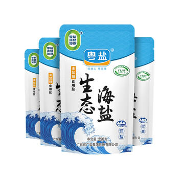 粤盐生态海盐250g*4 无碘盐 食用盐无抗结剂0添加 富含多种微量元素 商品图1
