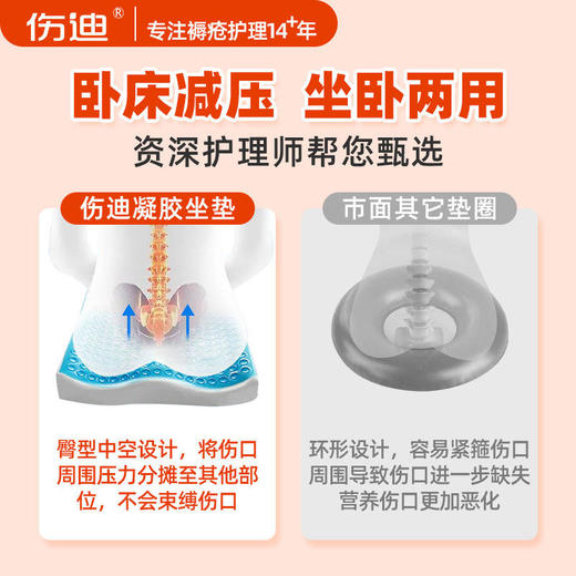 十字凝胶坐垫 老人褥疮专用垫 病人长期卧床压疮护理 久坐垫神器 褥疮屁股乳胶垫圈 商品图1