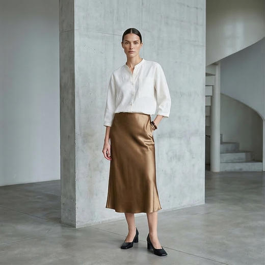 PALUOPO/PL19姆米冠乐绉立领新中式外套高级感提花真丝衬衫ES250186Z 商品图1