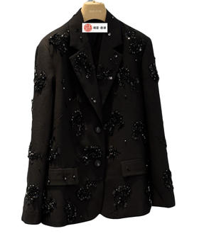 女款手工钉珠刺绣宽松西装外套he017