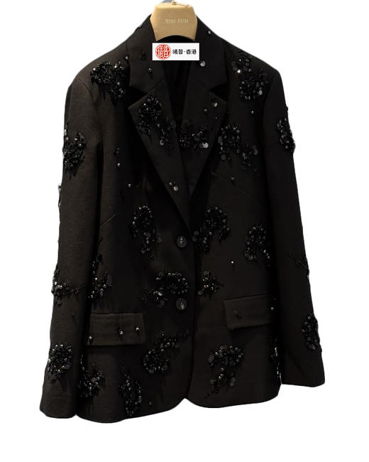 女款手工钉珠刺绣宽松西装外套he017 商品图0