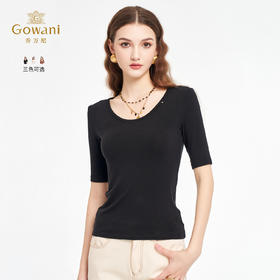 乔万尼2026夏新款商场同款修身显瘦短袖针织衫百搭上衣女EZ2C143