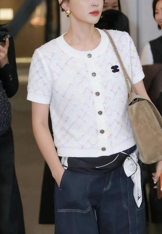 女款菱格短袖针织开衫ba025 商品图3