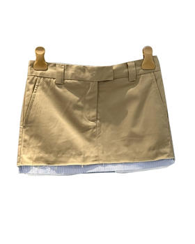 女款纯棉层次毛边短裙zh017