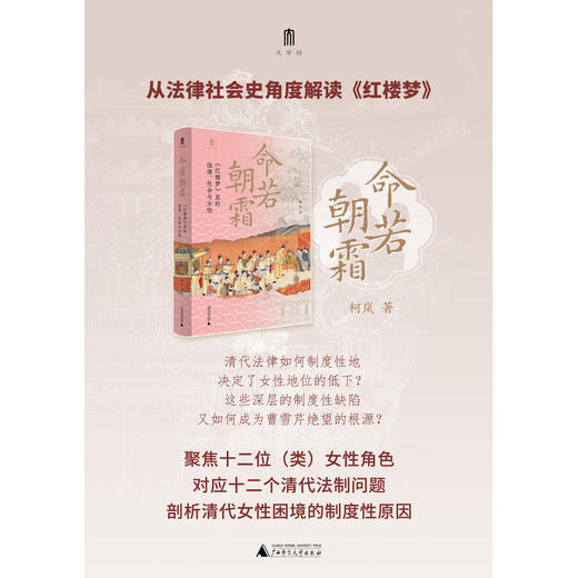 大学问·命若朝霜：《红楼梦》里的法律、社会与女性（《光明日报》2月书榜，《中华读书报》3月好书，《新京报书评周刊》2月好书，凤凰网读书2月推荐，刀锋图书春季榜） 商品图1