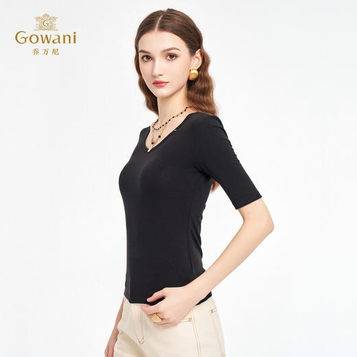 乔万尼2026夏新款商场同款修身显瘦短袖针织衫百搭上衣女EZ2C143 商品图1