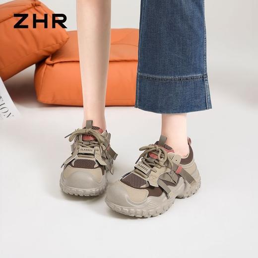 ZHR则则厚底运动休闲鞋女春夏季网面透气大头老爹鞋软底户外登山鞋 商品图8