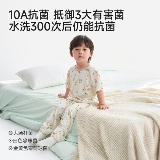 【10A抗菌防螨小茶柔】英氏儿童家居服套装夏季女童男童短袖家居服10A抗菌莫代尔睡衣 商品图1