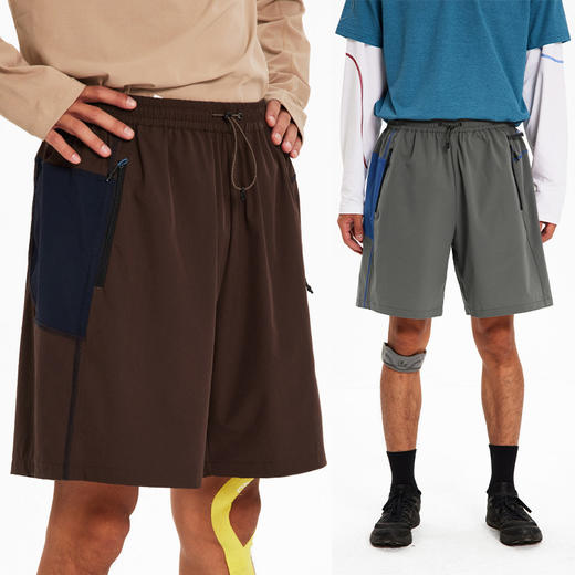 CryingCenter 撞色拼接结构点短裤跑步训练直筒裤 哭喊中心 商品图0