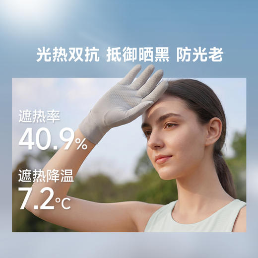 素湃Supield防晒手套原纱全波段防紫外线防滑开车骑行露指可触屏 商品图2