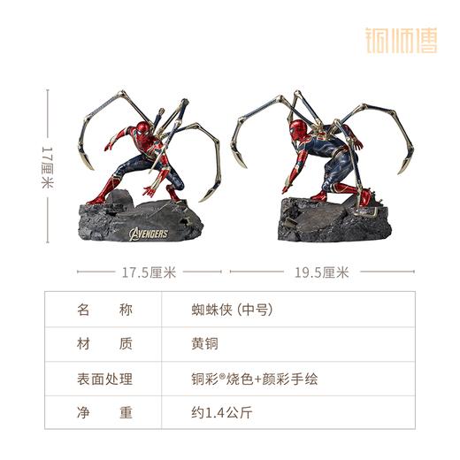 铜师傅《蜘蛛侠》漫威系列限量手办 复仇者联盟桌面铜摆件 商品图4