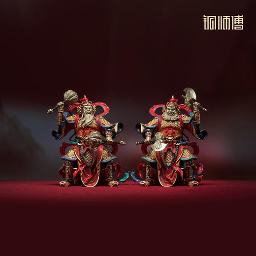 铜师傅 见微系列《门庭永固》客厅门神铜摆件 家居装饰工艺品 商品图0