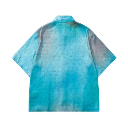 男款宽松渐变丝质短袖衬衫la011 商品图1