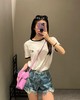 女款棉质刺绣短袖T恤ba014 商品缩略图3