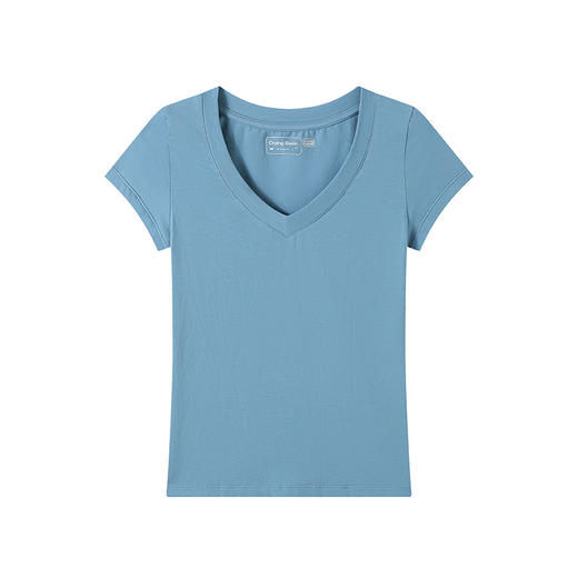 CryingCenter 凉感面料升级版 低饱和糯感V领领短袖上衣 哭喊中心 商品图4