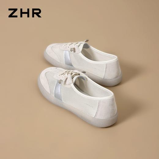 ZHR【一鞋两穿】透气网面平底小白鞋26夏季新款软底舒适休闲鞋女 商品图1