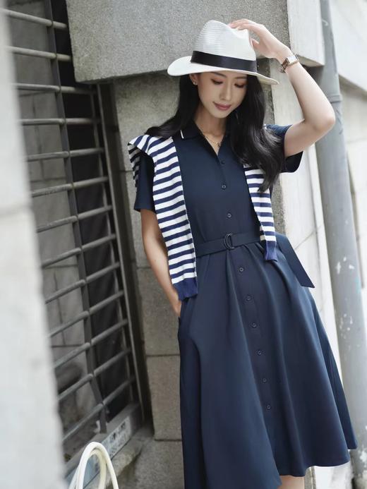 Hazzys哈吉斯POLO连衣裙女春夏季宽松翻领裙子潮 商品图1