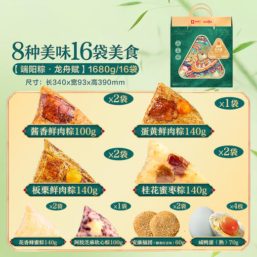 【良品铺子】端阳粽·龙舟赋1680g端午粽子礼盒-XJ 商品图3