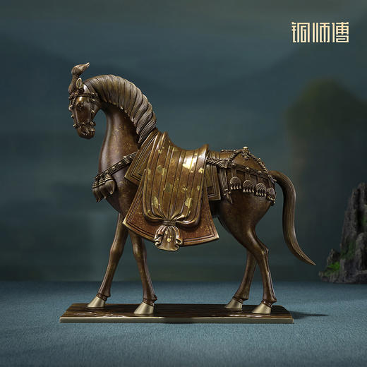 铜师傅《吉祥马》客厅桌面铜马摆件 家居装饰工艺品 乔迁开业礼物 商品图0