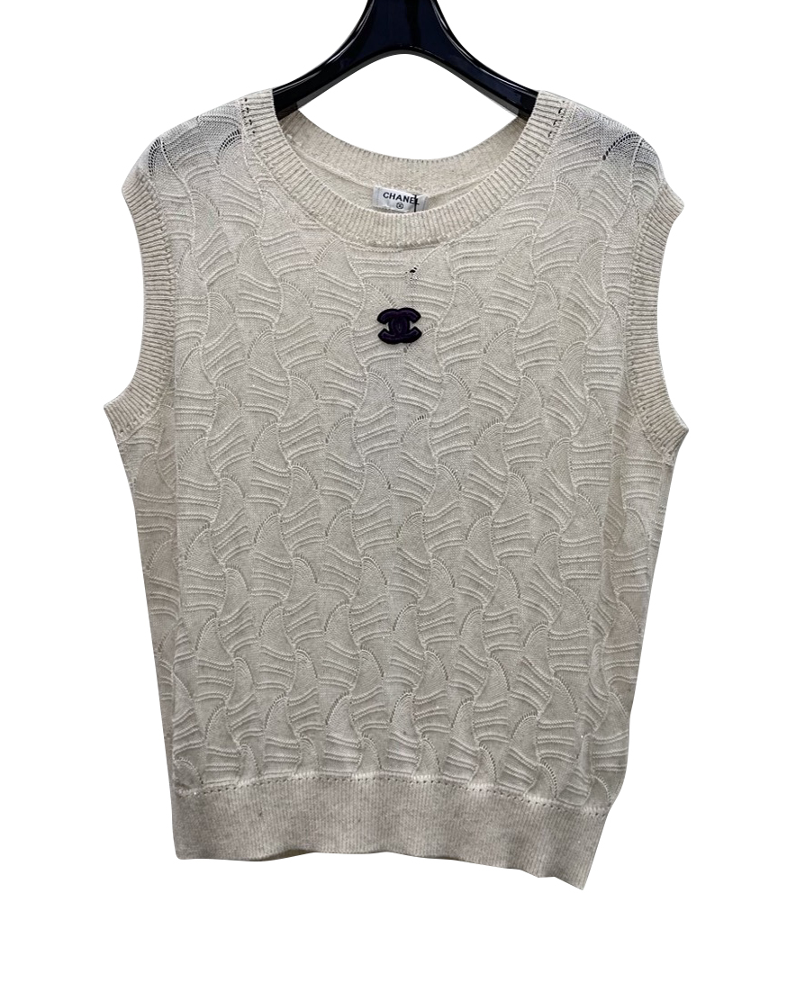 女款绣花针织背心zh025