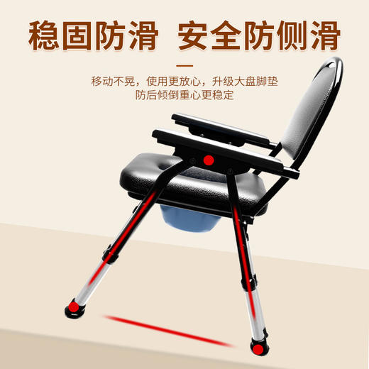 老人坐便椅 可折叠 移动马桶 坐便器 孕妇家用 结实坐厕椅 老年人坐便凳 商品图2