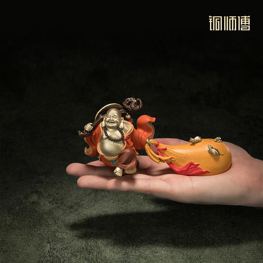 铜师傅 见微系列《笑纳百财》客厅桌面佛像铜摆件 家居工艺品 商品图4