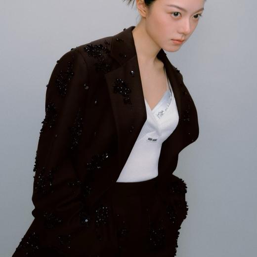 女款手工钉珠刺绣宽松西装外套he017 商品图3