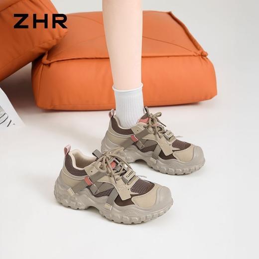 ZHR则则厚底运动休闲鞋女春夏季网面透气大头老爹鞋软底户外登山鞋 商品图7