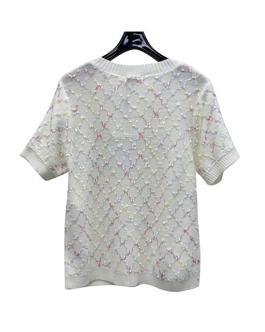 女款菱格短袖针织开衫ba025 商品图1