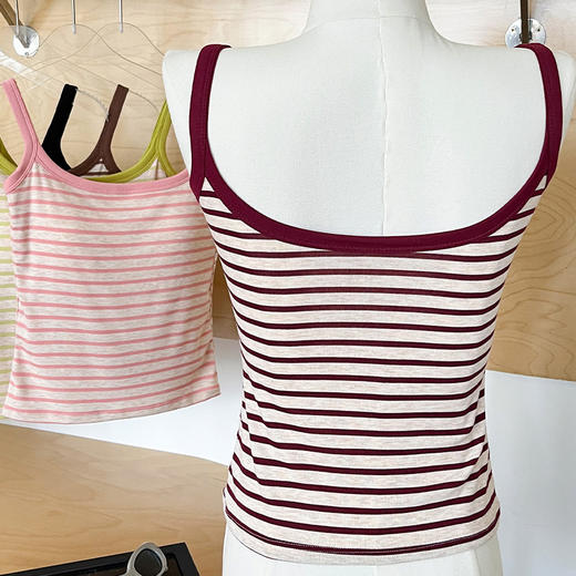 芬腾 莱赛尔冰感乳胶杯条纹背心 显瘦 免穿bra 5色可选 669 商品图5