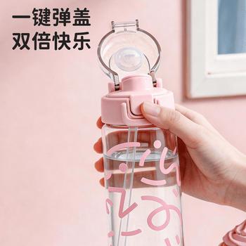FGA富光儿童水杯手提学生双饮杯tritan弹盖春夏男女杯子粉色520ml 商品图4