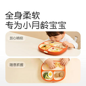 世喜宝宝硅胶餐盘婴儿分格儿童餐盘吸盘一体自主进食吃饭辅食餐具学生 商品图0