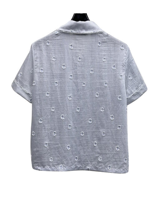 女款花边条纹衬衫半裙套装la017 商品图1